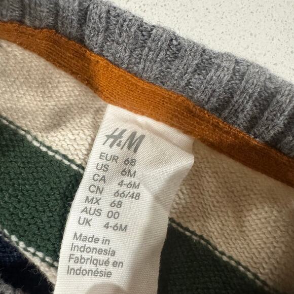 H&M Baby Boy 6M Striped Sweater 100% Cotton - Picture 4 of 5